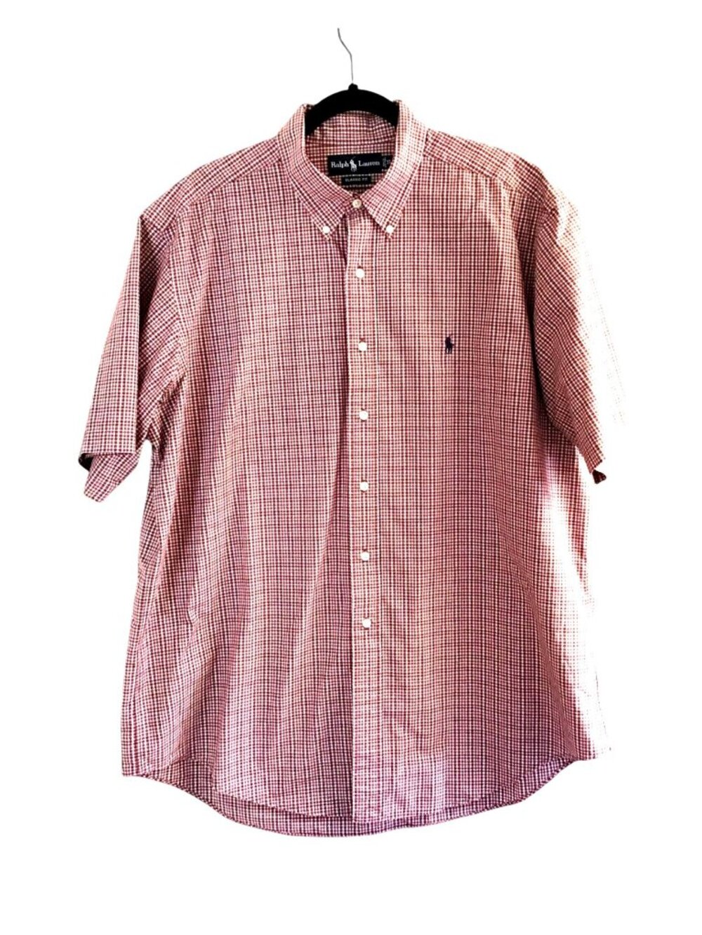 RALPH LAUREN-MENS CLASSIC FIT BUTTON-DOWN SHORT SLEEVE 100% COTTON SHIRT SIZE XL